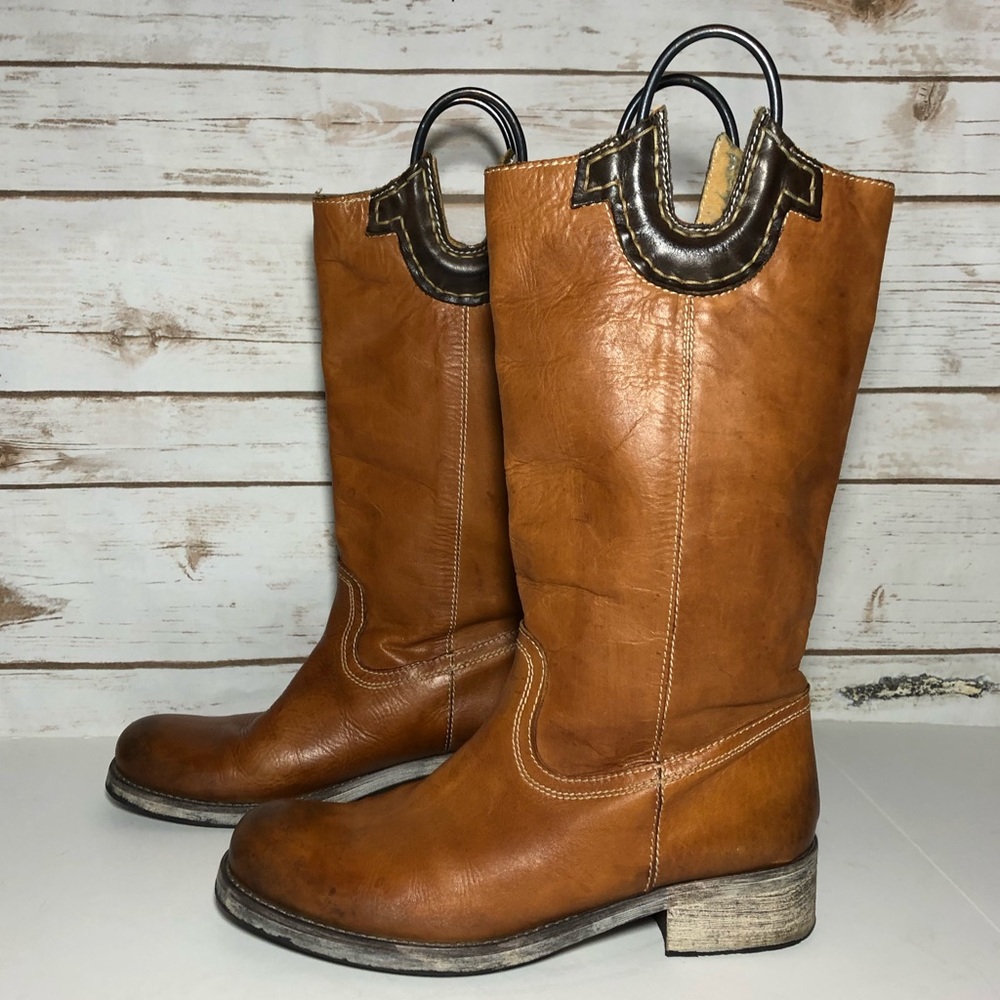 True Religion Classic Tan Leather Women's Boots